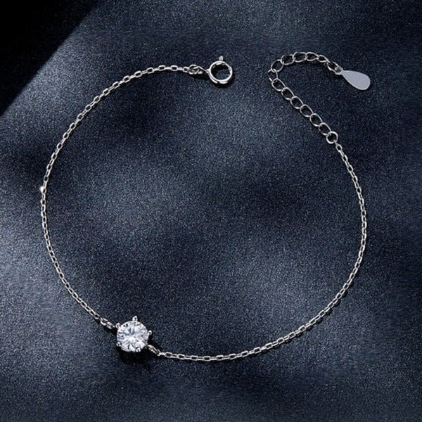 Pulseira com Moissanite Prata