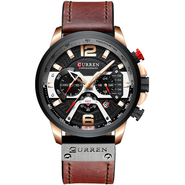 RELÓGIO DE LUXO CURREN™ - PULSEIRA EM COURO